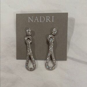 BNWT Nadri Silver Crystal Drop Earrings